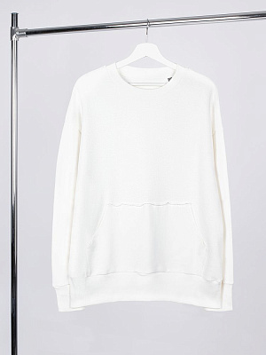 Свитшот оверсайз унисекс Vozduh, черный (Белый)