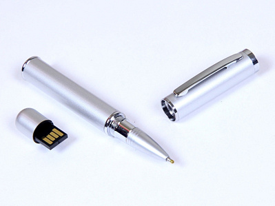 USB 2.0- флешка на 32 Гб в виде ручки с мини чипом (Серебристый)