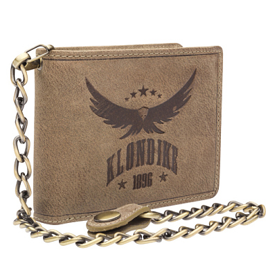 Бумажник KLONDIKE «Harry Eagle», натуральная кожа в коричневом цвете, 12,5 х 10 см