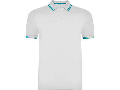 Рубашка поло Montreal мужская (Белый/бирюзовый)