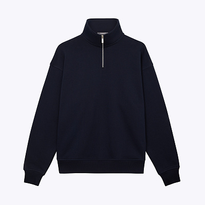 Толстовка на молнии унисекс FLOW, темно-синяя, размер XL/2XL (Синий)
