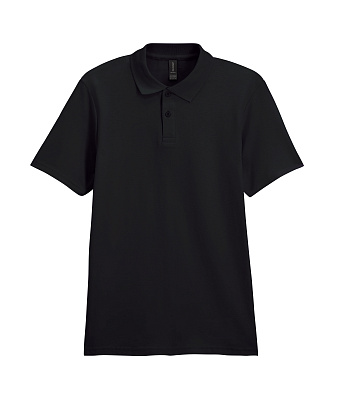 Футболка поло SOFTSTYLE ADULT DOUBLE PIQUE, ЧЕРНЫЙ 2XL (Чёрный)