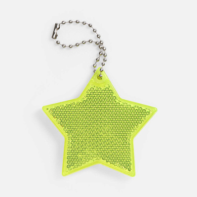 Пешеходный светоотражатель с цепочкой «Звезда»  неон (Желтый)