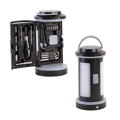 Набор инструментов "Pod" с фонарем (Черный с серым) Набор инструментов "Pod" с фонарем (Черный с серым)