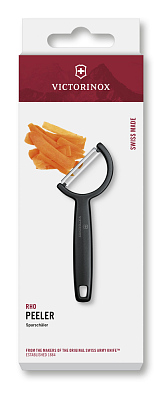 Овощечистка VICTORINOX RHO, прямое лезвие из нержавеющей стали, черная