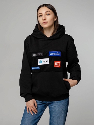 Худи унисекс Patch Catcher со вставкой из липучки, черное (Чёрный)