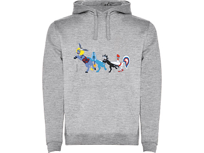 Толстовка с капюшоном Бременские музыканты мужская (Серый меланж)