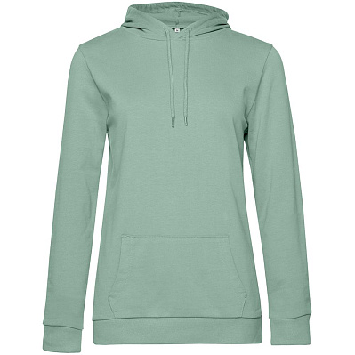 Толстовка с капюшоном женская Hoodie, серо-зеленая (Серый)