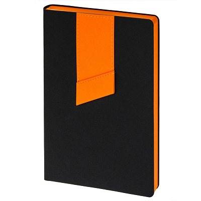 Ежедневник Bookmark, недатированный, черный с оранжевым (Оранжевый)