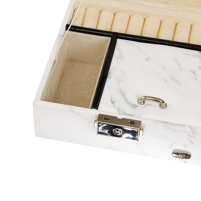 Шкатулка для украшений Jardin D'Ete, цвет белый мрамор, 13,2 х 12,3 х 7,8 см