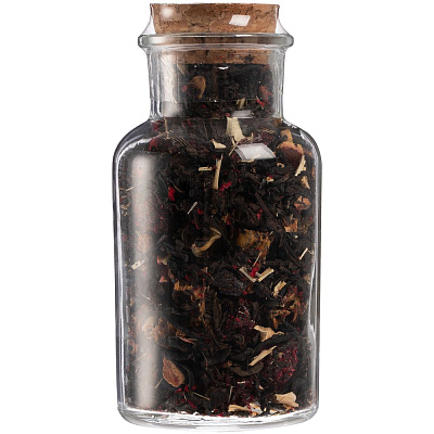 Чай «Сокочай», мини, черный с соком ананаса, с кусочками ананаса, вишней, лемонграссом, цветками и коркой граната (Чёрный)