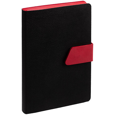 Ежедневник Boom, недатированный, черный с красным (Красный)