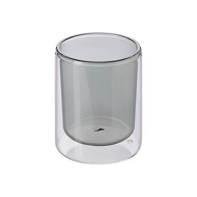 Стакан стеклянный с двойными стенками Марло (Marlo) (Серый, прозрачный)