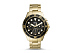 Корпус- желтое золото, циферблат- черный, крепление- желтое золото