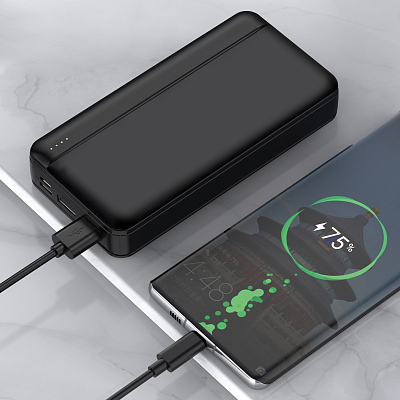 Зарядное устройство "Twenty Matt" 20000 mAh, черный
