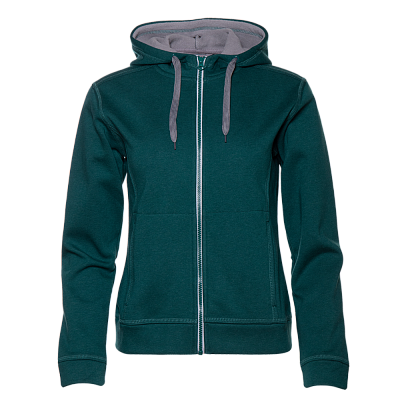 Толстовка женская STAN с капюшоном на молнии сэндвич 320, 19 (Изумрудный меланж)