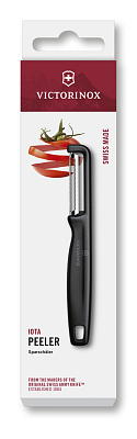 Овощечистка VICTORINOX IOTA, серрейторное лезвие из нержавеющей стали, черная