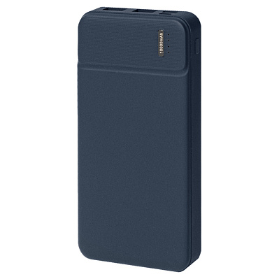 Универсальный аккумулятор Flash 10 (10000 мАч) с подсветкой и soft touch,синий,13,7х6,87х1,55 мм (Синий)