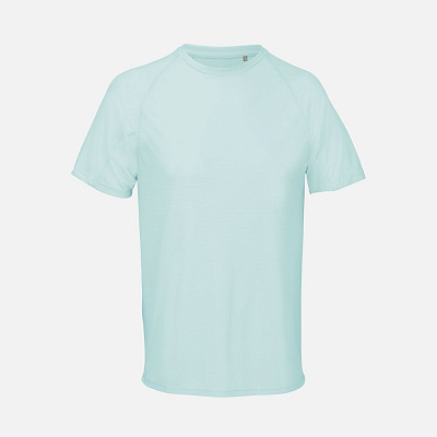 Футболка спортивная унисекс Vortex, зелено-голубая (Голубой)