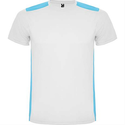 Спортивная футболка DETROIT мужская, БЕЛЫЙ/БИРЮЗОВЫЙ L (Белый/бирюзовый)