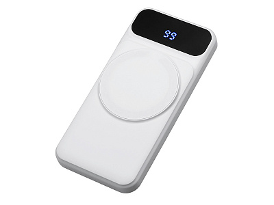 Магнитный беспроводной внешний аккумулятор со встроенными кабелями Мэни, 10000 мАч (Белый) Магнитный беспроводной внешний аккумулятор со встроенными кабелями Мэни, 10000 мАч (Белый)