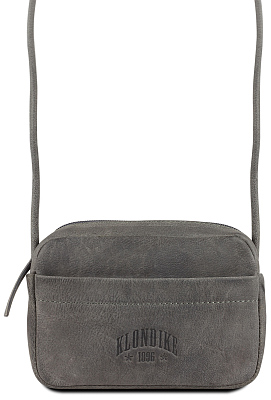 Сумка женская KLONDIKE YUKON «Maya», натуральная кожа в сером цвете, 17 х 12 х 4 см