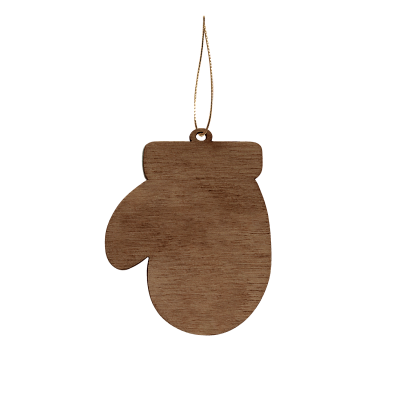 Ёлочная игрушка Варежка (белый с золотым )