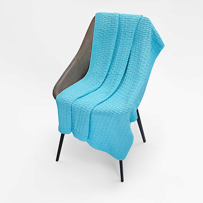 Плед Берта вязаный, 160*90 см, голубой