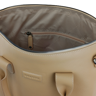 Сумка-шоппер BUGATTI Elsa, песочного цвета, воловья кожа/полиэстер, 46х11х31,5 см