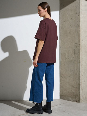 Футболка Oversize Premium, коричневая (шоколад)
