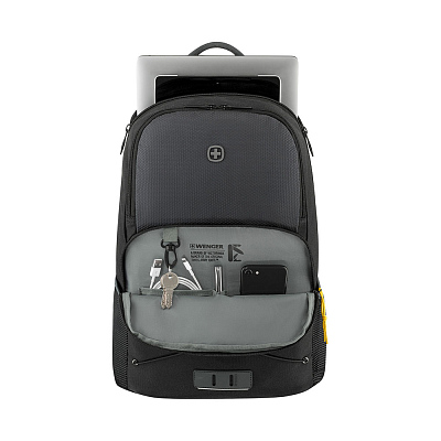 Рюкзак WENGER Trayl 15.6", чёрный, переработанный ПЭТ, 34 x 20 x 45 см, 22 л.