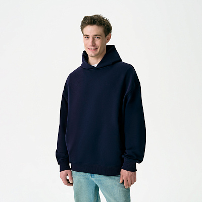 Худи оверсайз унисекс Фьюжн (Fusion), темно-синий, размер XL/2XL (Синий)