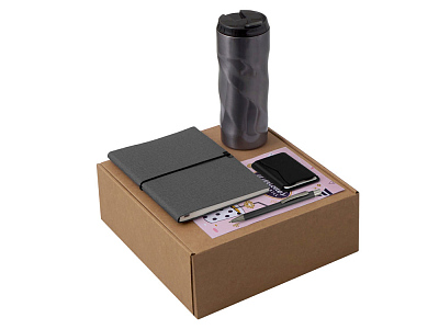 Набор Firm с блокнотом, ручкой и термокружкой (Серый) Набор Firm с блокнотом, ручкой и термокружкой (Серый)