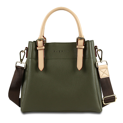 Сумка женская BUGATTI Ella, оливковая, полиуретан, 27х12х23,5 см