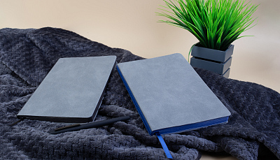 Ежедневник недатированный "Турин" , формат А5, серый/синий