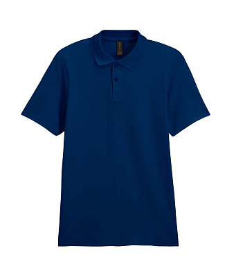Футболка поло SOFTSTYLE ADULT DOUBLE PIQUE, БЕЛЫЙ S (Морской синий)