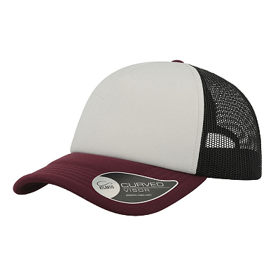 Бейсболка RAPPER, 5 клиньев, пластиковая застежка (Белый, черный, бордовый) Бейсболка RAPPER, 5 клиньев, пластиковая застежка (Белый, черный, бордовый)