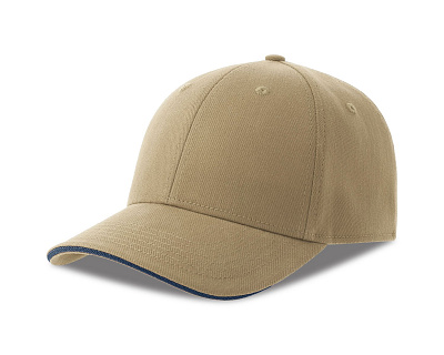 Бейсболка LIBERTY SANDWICH-S 270, 6 клиньев, металлическая застежка (Хаки, темно-синий)