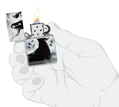 Зажигалка ZIPPO Mazzi® с покрытием 540 Matte, латунь/сталь, белая, 38x13x57 мм