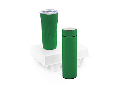 Подарочный набор FAMILY с термосом и термокружкой (Зеленый)