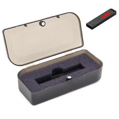 Флешка Suomi 16 Гб в футляре, с красной подсветкой (Красный)