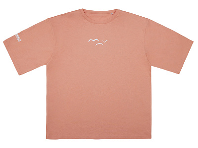 Футболка оверсайз Berlin унисекс с пуффом, ДТФ и лейблом (Лососевый)