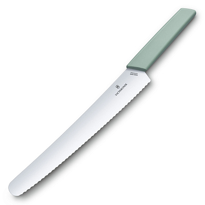 Нож для хлеба и выпечки VICTORINOX Swiss Modern, 26 см, сталь/синтетический материал, аквамариновый
