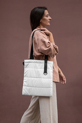 Шоппер Superbag Bubble, с магнитной кнопкой (белый с черным)