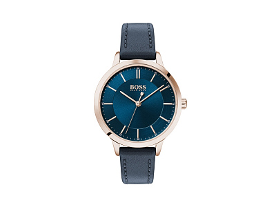 Наручные часы Virtue, женские (Корпус- золотистый, циферблат- синий, крепление- синий)