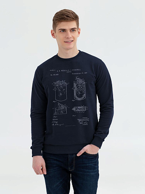 Свитшот Old Patents. Lighter, темно-синий (Тёмно-синий)