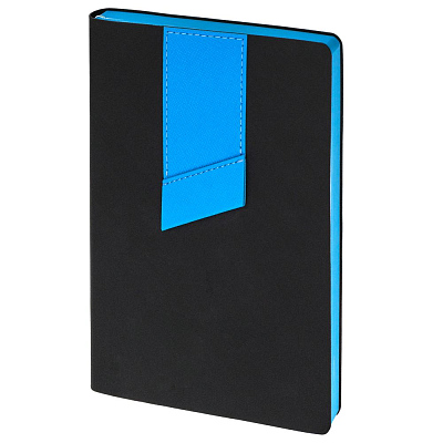 Ежедневник Bookmark, недатированный, черный с голубым (Голубой)