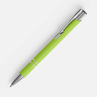 Ручка шариковая Keskus Soft Touch в футляре, зеленое яблоко