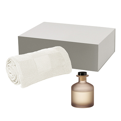 Подарочный набор Mizu, Cella, бежевый (диффузор, плед) (Бежевый, серый)