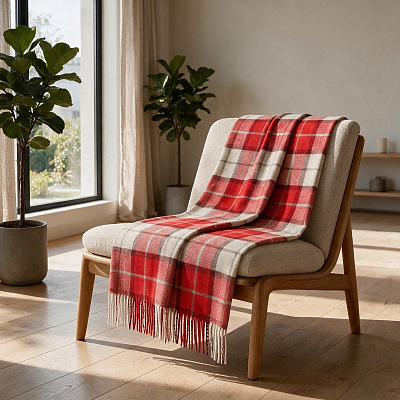 Плед акриловый Tartan (Красный)